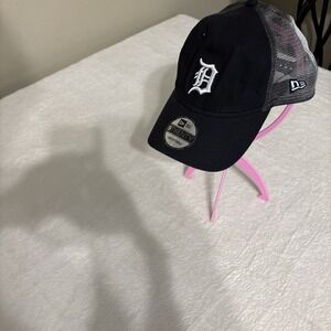 Detroit Tigers Hat New Era 9TWENTY Adjustable Trucker Mesh Black MLB